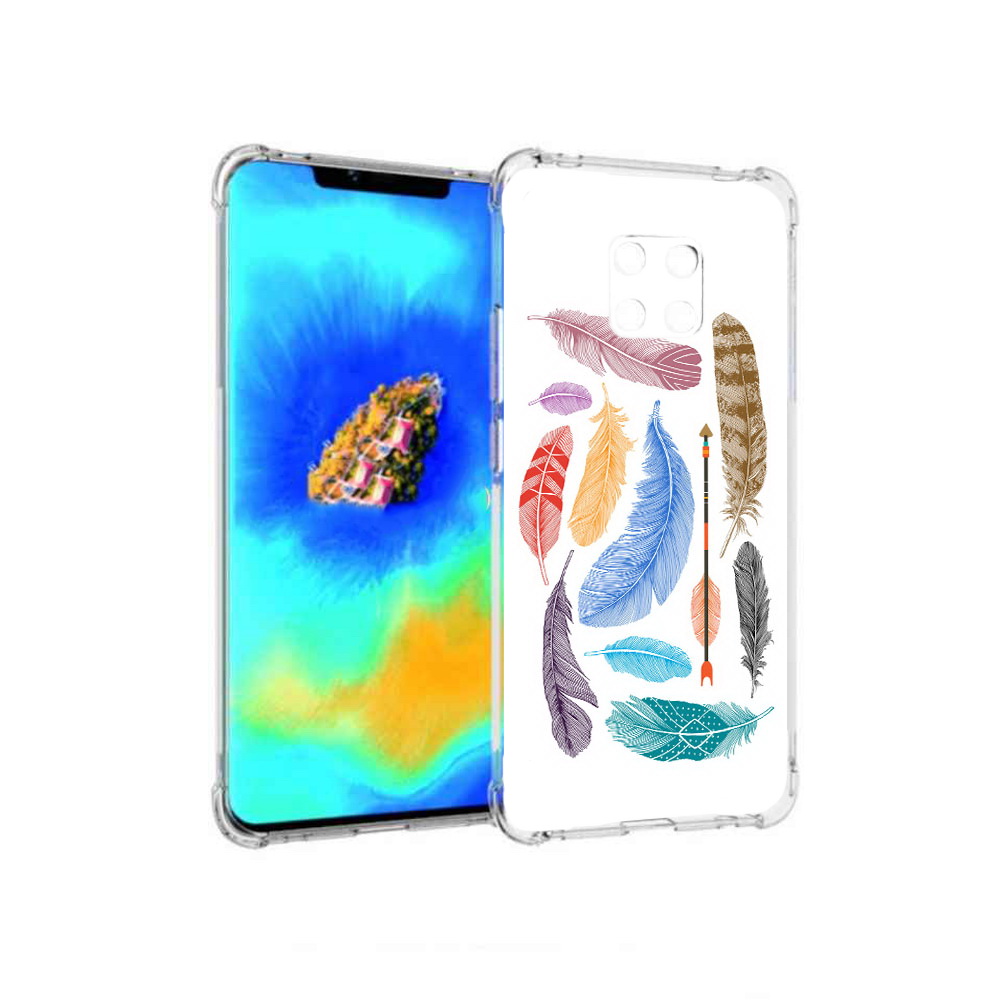 

Чехол MyPads разноцветные перья для Huawei Mate 20 Pro, Прозрачный, Tocco