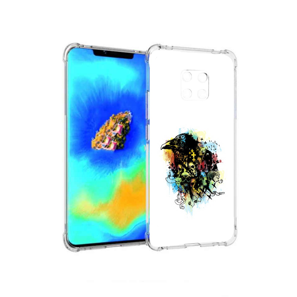 

Чехол MyPads ворон и черепа для Huawei Mate 20 Pro, Прозрачный, Tocco