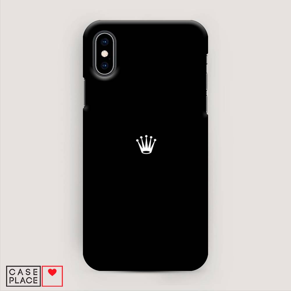 

Пластиковый чехол "Белая корона на черном фоне" на Apple iPhone XS (10S), 11820-5