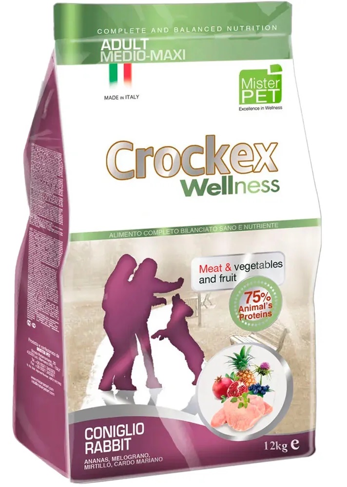 фото Сухой корм для собак crockex wellness adult medio-maxi, кролик, рис, 12кг