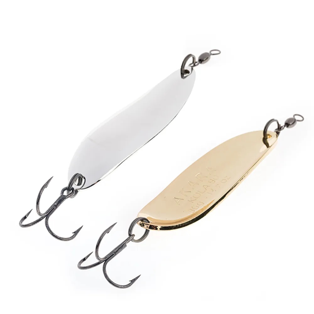 

Блесна колебалка Akara Action Series Kola 90 36 гр. 1-2/7oz. AB33/AB35, Золотистый;серебристый, Action Series Kola