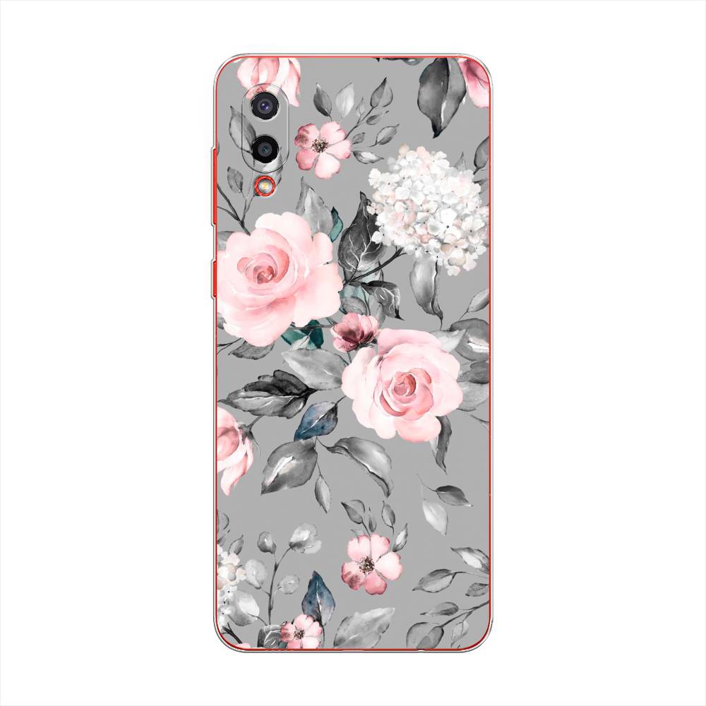 фото Чехол awog "розы на сером" для samsung galaxy a02
