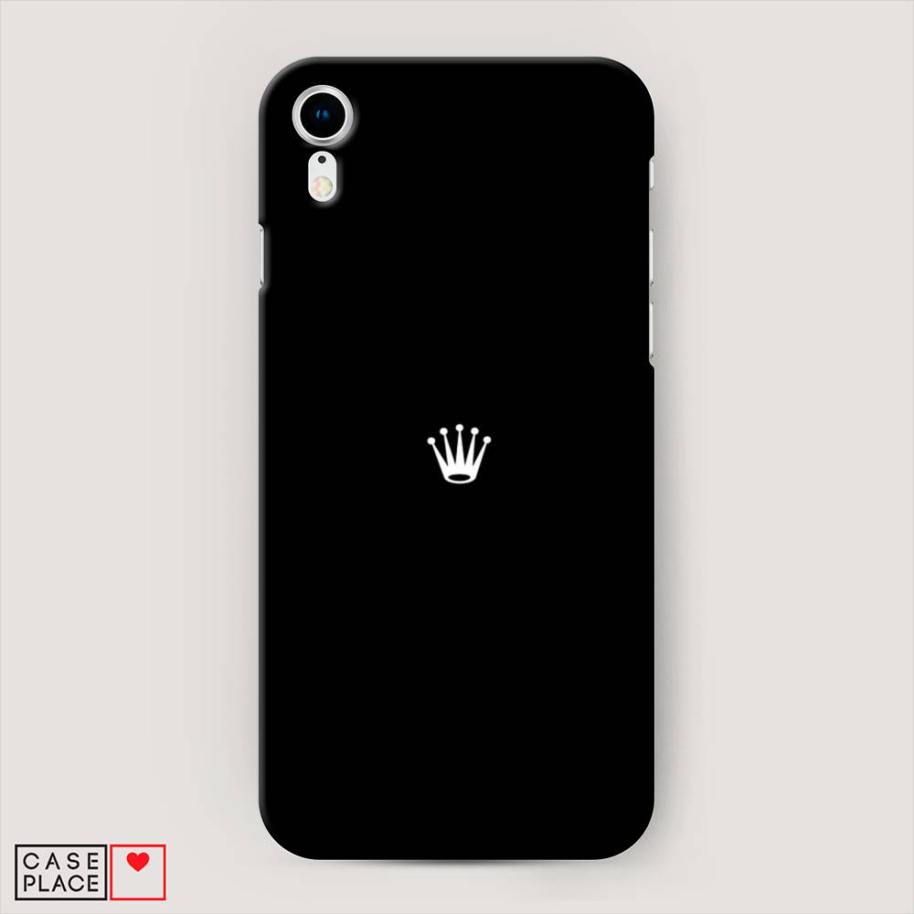 

Пластиковый чехол "Белая корона на черном фоне" на Apple iPhone XR (10R), 12020-5