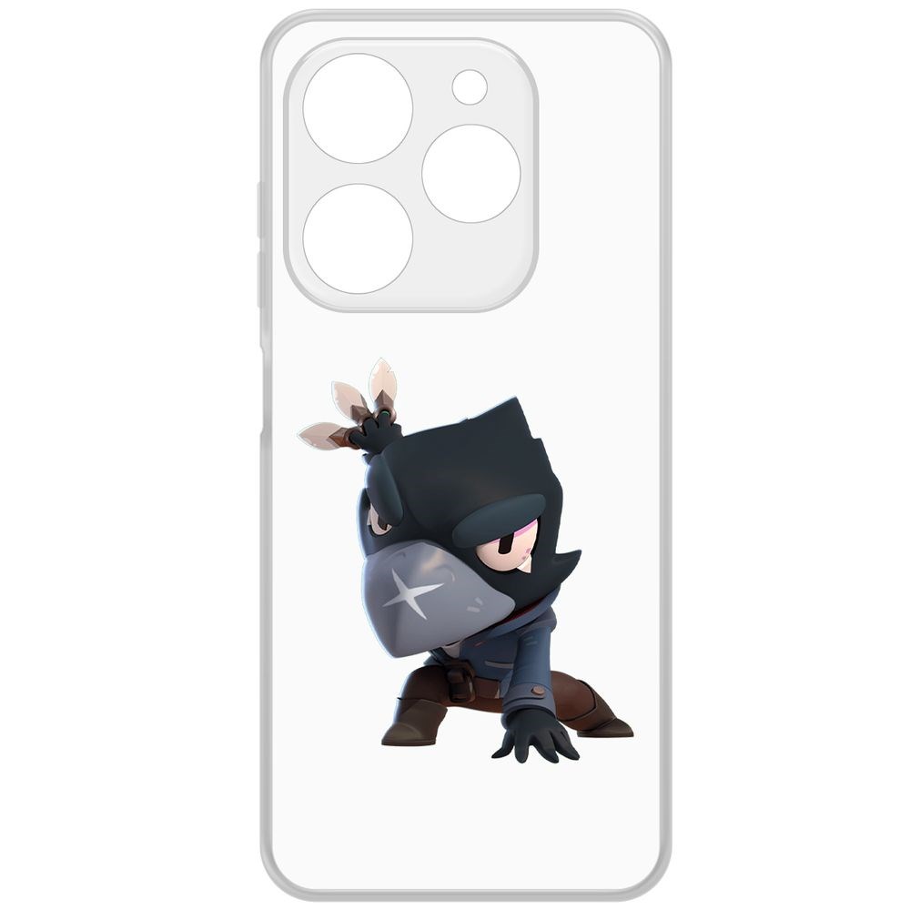 

Чехол-накладка Krutoff Clear Case Brawl Stars-Ворон для TECNO Spark 20С, Прозрачный