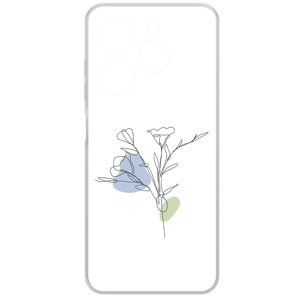

Чехол-накладка Krutoff Clear Case Эустома для TECNO Spark Go 2024, Прозрачный