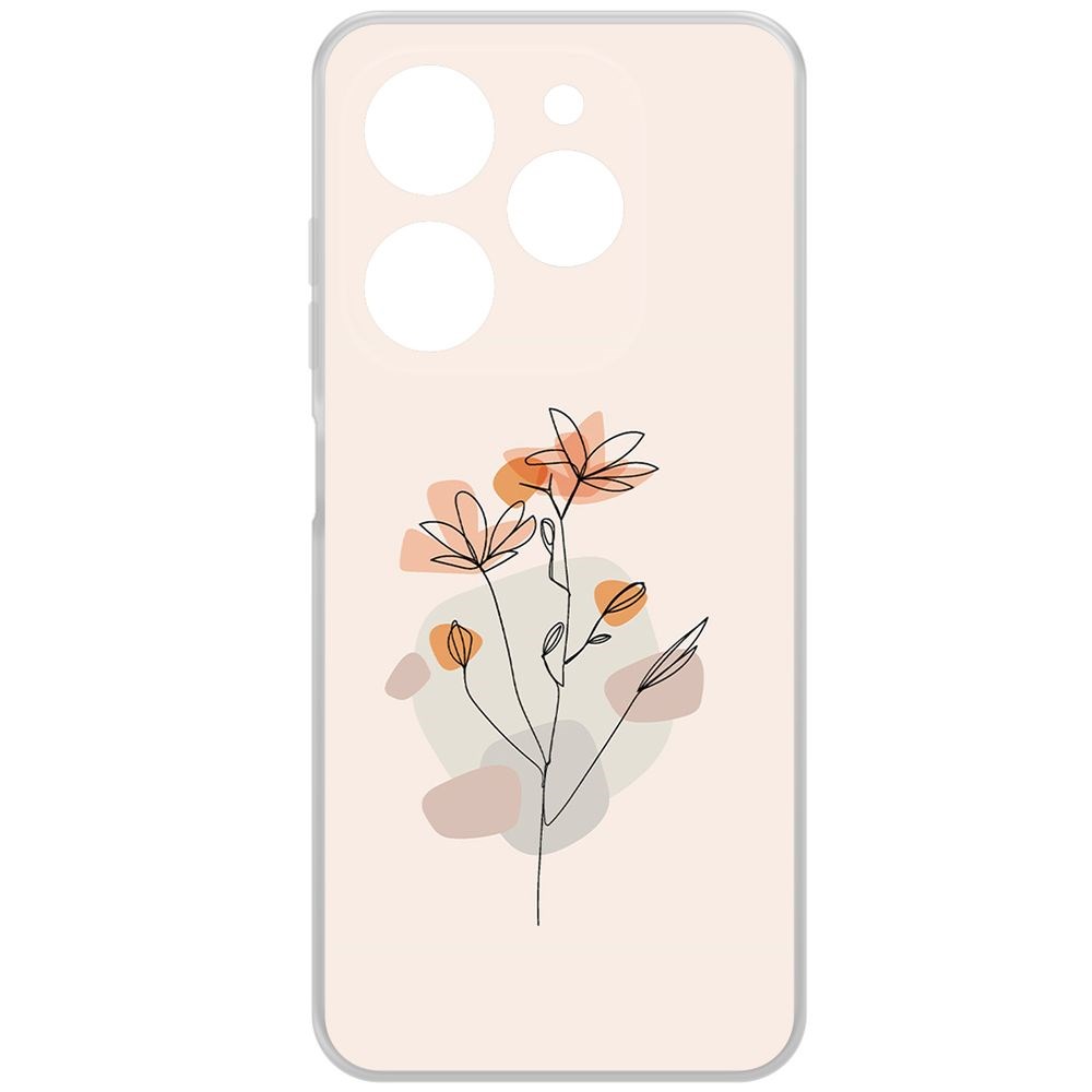 

Чехол-накладка Krutoff Clear Case Ромашки для TECNO Spark Go 2024, Прозрачный