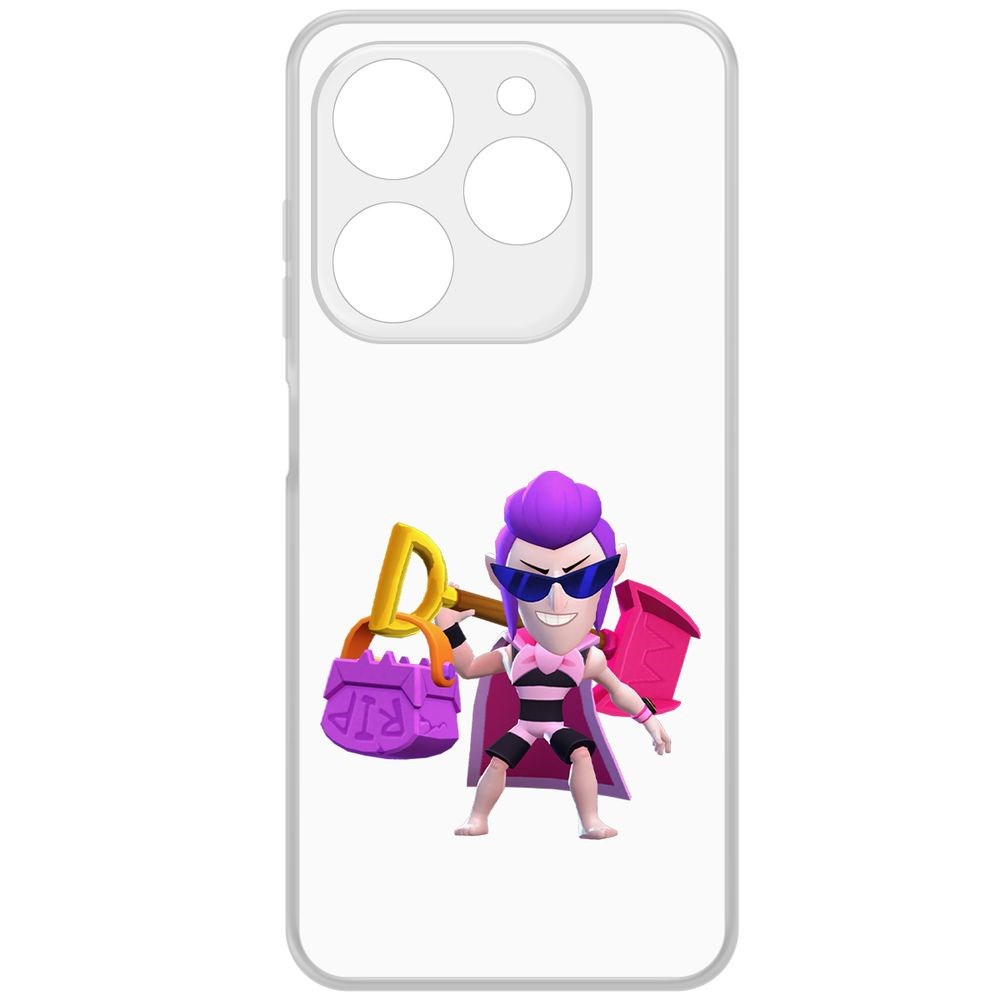 

Чехол-накладка Krutoff Clear Case Brawl Stars-Пляжный Мортис для TECNO Spark Go 2024, Прозрачный