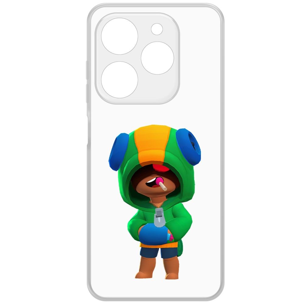 

Чехол-накладка Krutoff Clear Case Brawl Stars-Леон для TECNO Spark Go 2024, Прозрачный