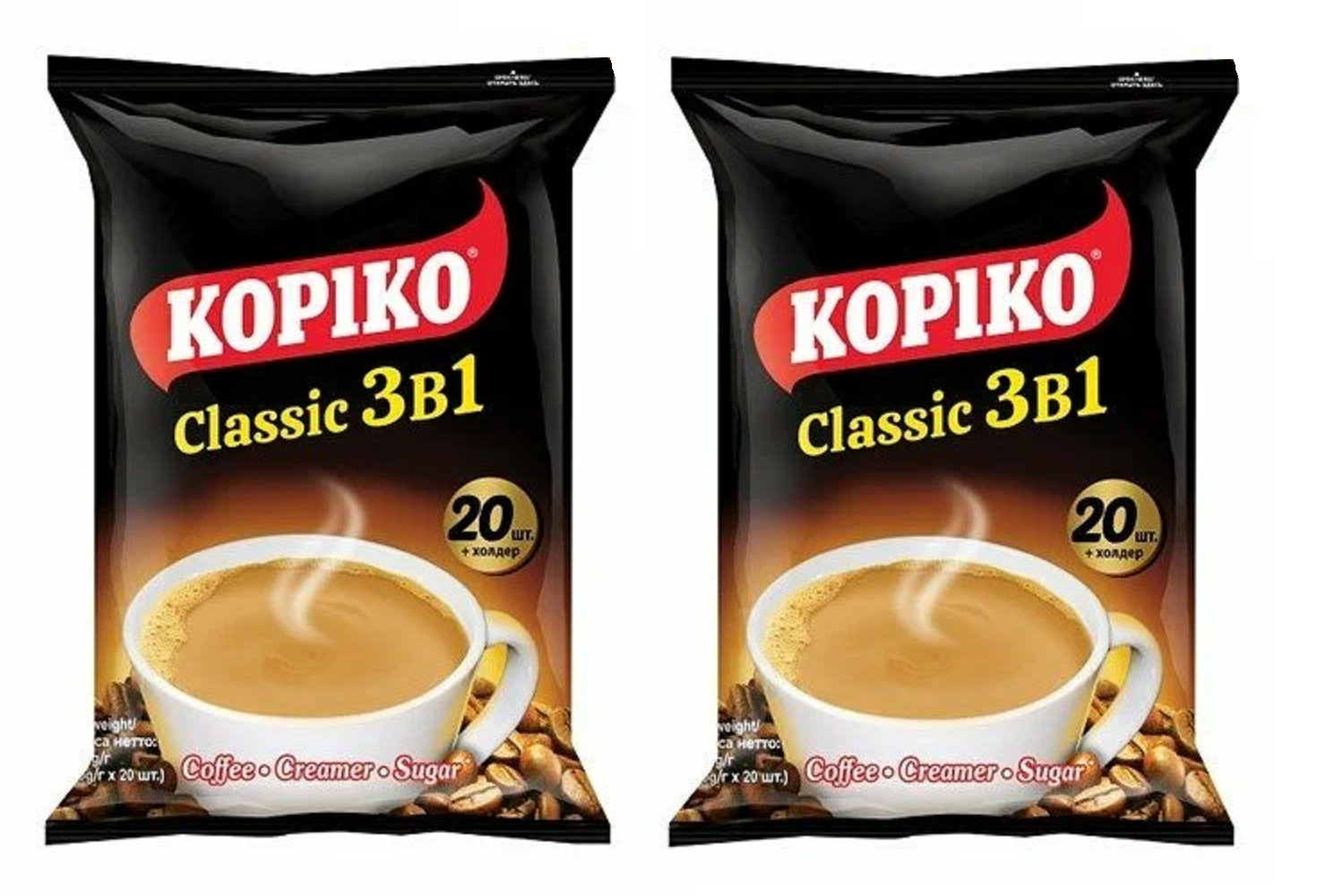 

Кофейный напиток KOPIKO 3 в 1 Classic 20 пакетиков по 20 г, 2 шт