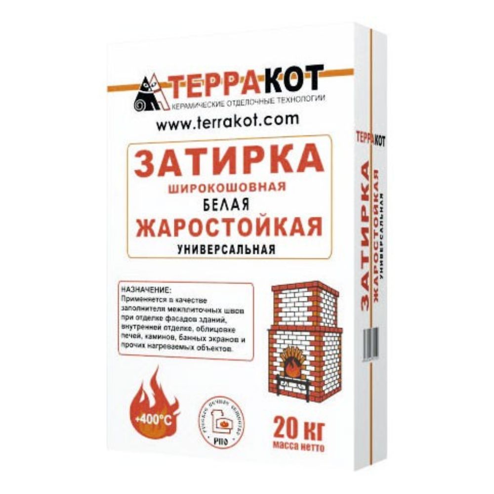 Затирка Терракот 10513 широкошовная жаростойкая белая 20кг