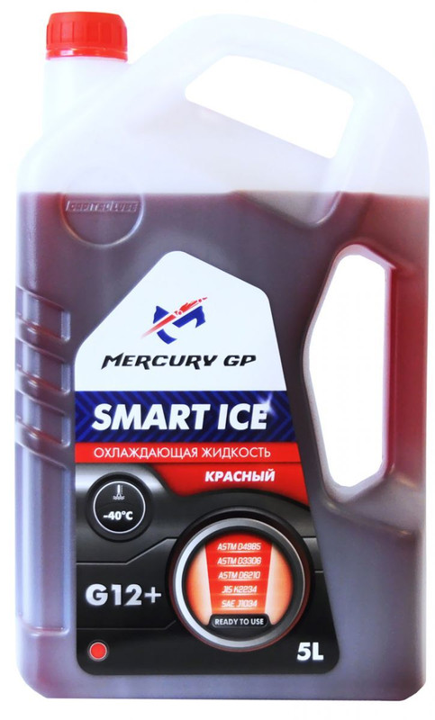 фото Антифриз mercury gp smart ice g12+ (red) -40 5 л.