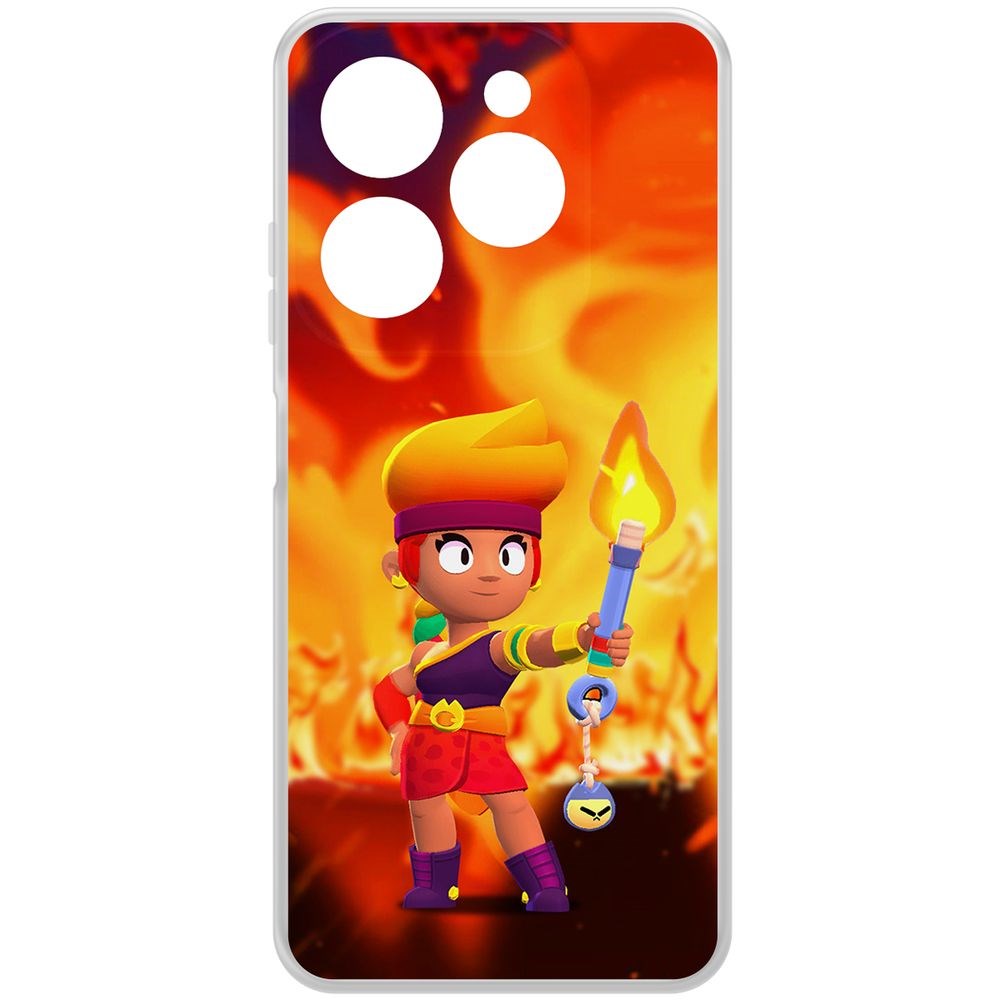 

Чехол-накладка Krutoff Clear Case Brawl Stars-Амбер для INFINIX Hot 40i, Прозрачный