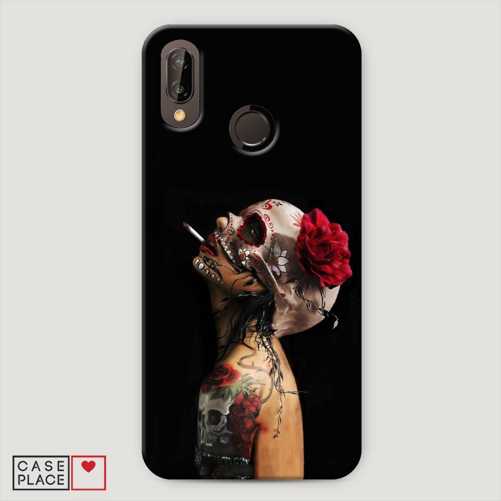 

Чехол Awog "Девушка с черепом" для Huawei Nova 3E, 65620-7
