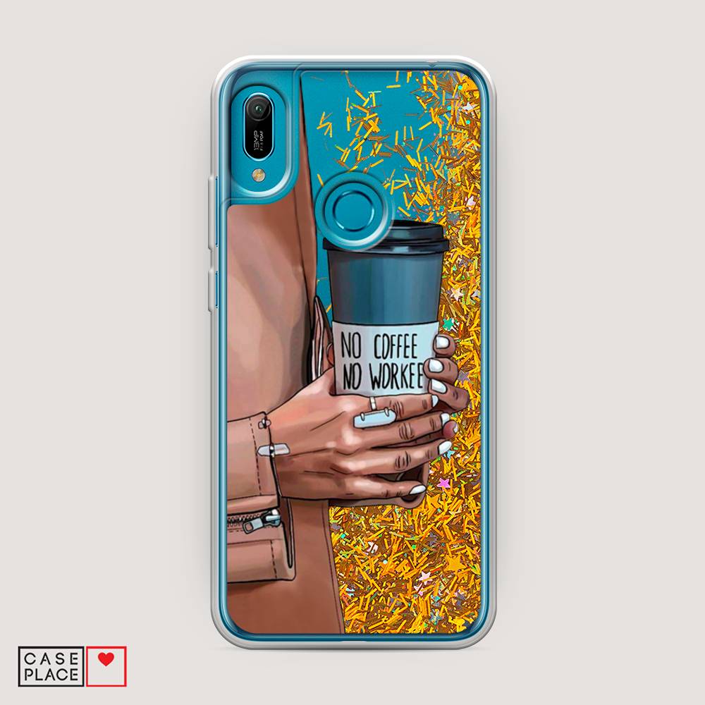 

Чехол Awog на Huawei Y6 2019 "No coffee", Коричневый;серый, 68690-1