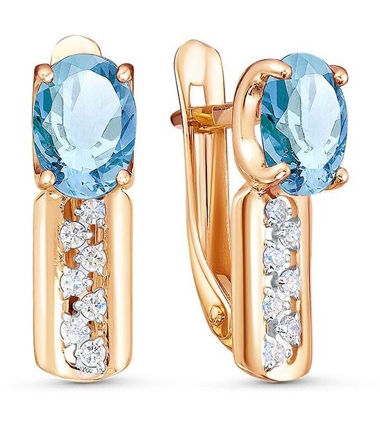 

Серьги из золота Kari Jewelry 221643, топаз/фианит, 221643