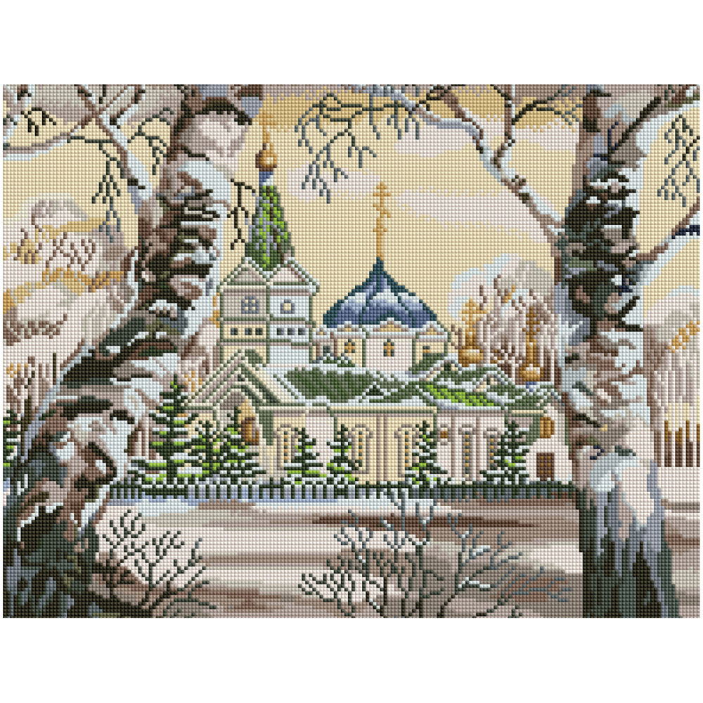 

Алмазная мозаика Три совы Собор, 40х50 см, Собор
