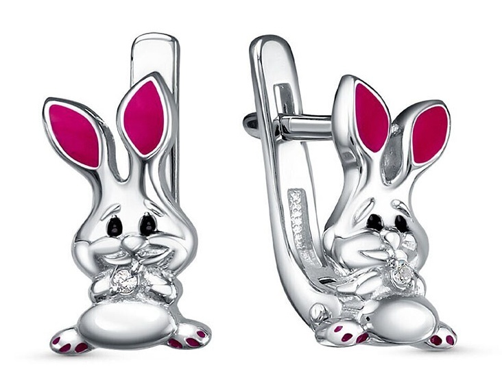 

Серьги из серебра Kari Jewelry 221631, фианит/эмаль, 221631