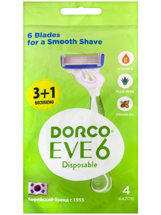 фото Станок для бритья dorco eve 6 disposable 4 pack, 50г