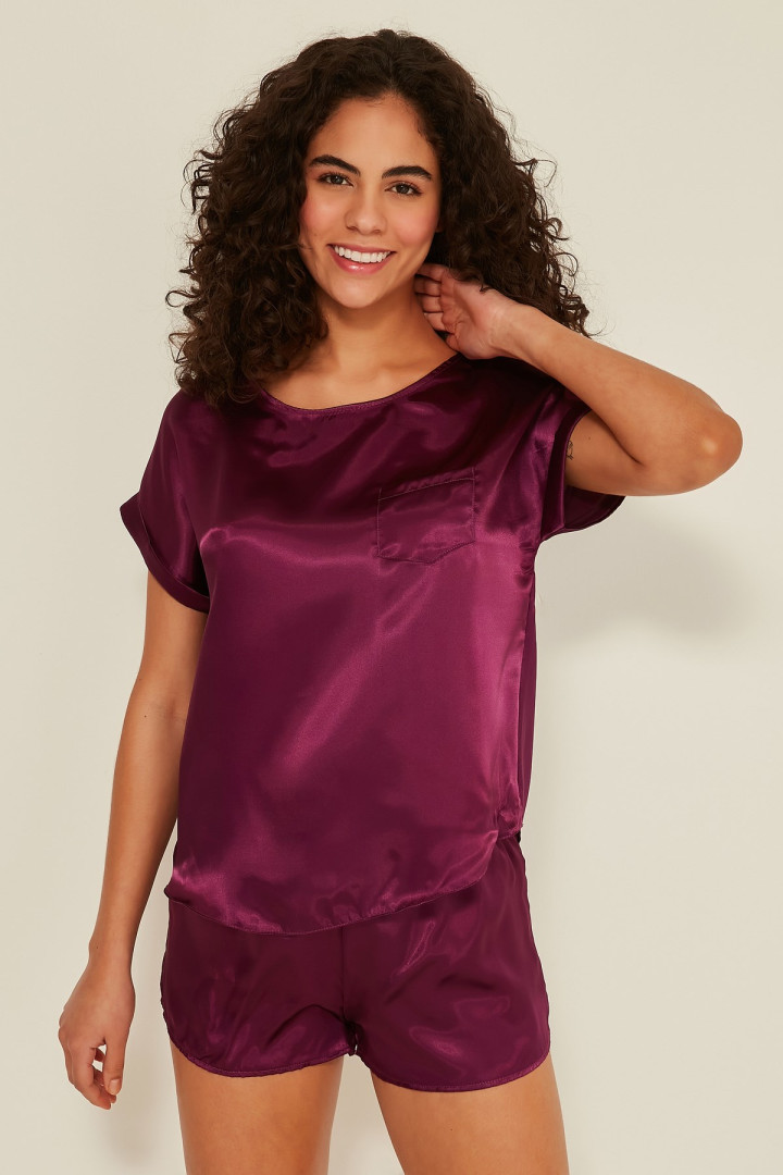 Пижама женская C&CITY 25373 фиолетовая XL (товары доставляются из-за рубежа)