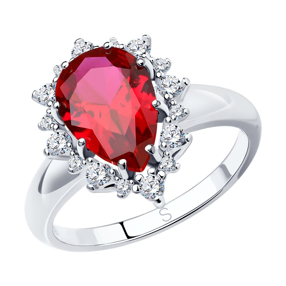 

Кольцо из серебра р. 18,5 SOKOLOV 84010014, корунд искусственный\фианит, 84010014