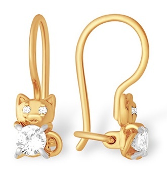 

Серьги из золота Kari Jewelry 222690, фианит, 222690