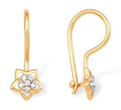 

Серьги из золота Kari Jewelry 222688, фианит, 222688