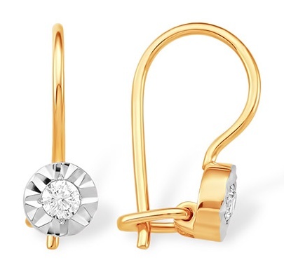 

Серьги из золота Kari Jewelry 222686, фианит, 222686