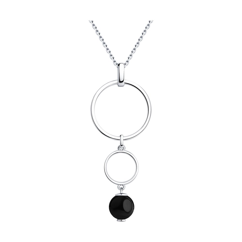 

Колье из серебра 40 см SOKOLOV 83070008, агат, 83070008