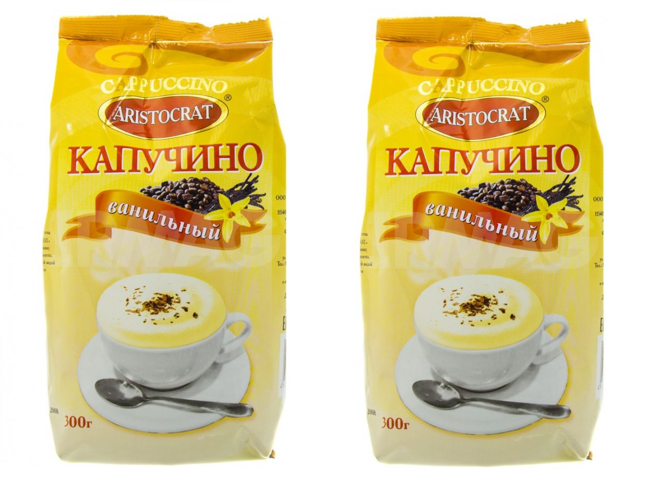 Кофейный напиток Aristocrat Капучино Ванильный, растворимый, 300 г х 2 шт