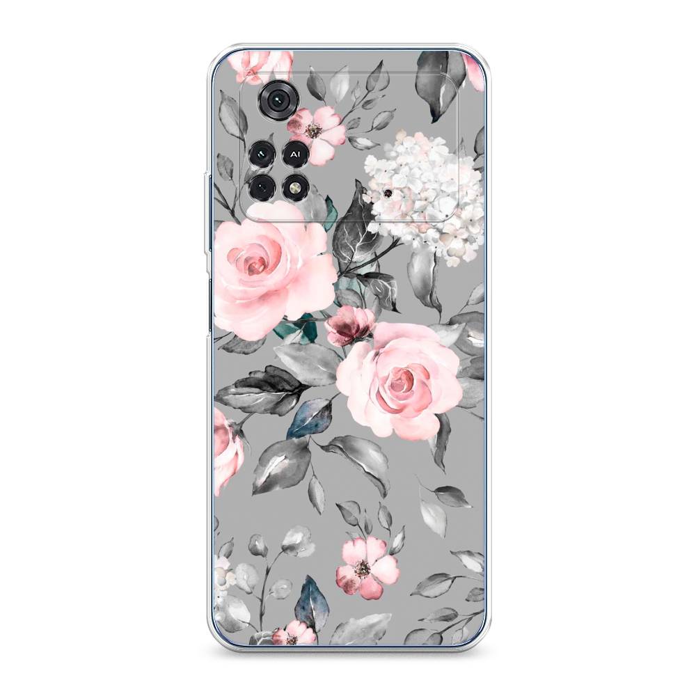 

Чехол Awog "Розы на сером" для Xiaomi Poco M4 Pro 4G, 313050-8