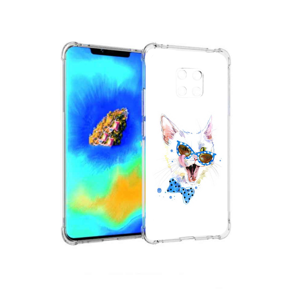 

Чехол MyPads белый кот для Huawei Mate 20 Pro, Прозрачный, Tocco