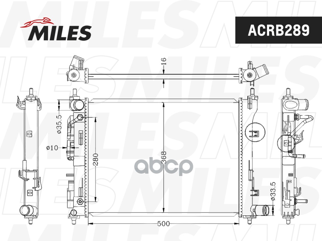 

Радиатор Hyundai Solaris /Kia Rio A/T 17- Miles арт. ACRB289