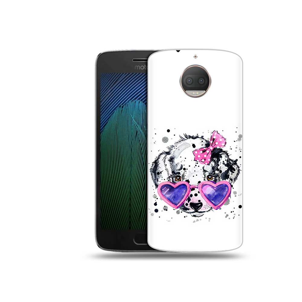 

Чехол MyPads Tocco для Motorola Moto G5S Plus долматинец в очках (PT75337.377.337), Прозрачный, Tocco