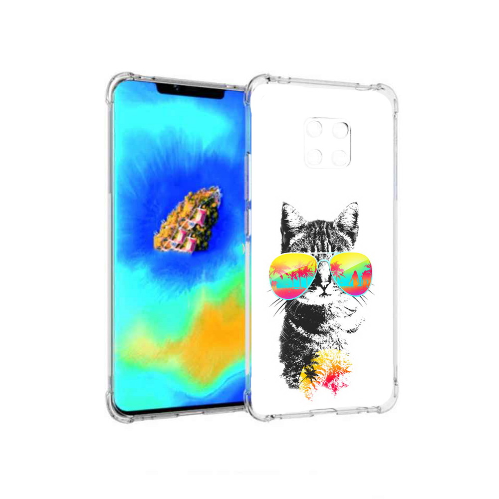

Чехол MyPads крутой кот для Huawei Mate 20 Pro, Прозрачный, Tocco