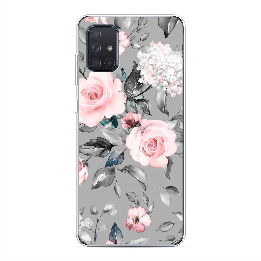 

Чехол Awog "Розы на сером" для Samsung Galaxy A71, 29050-8