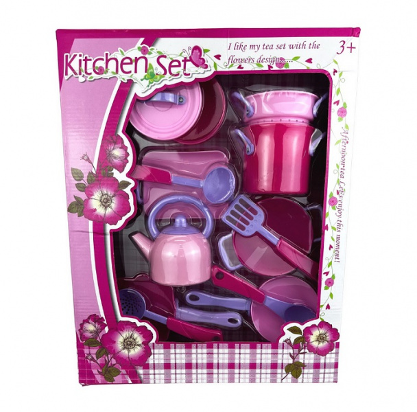 

Набор Посуды Kitchen Set 13 предметов, Фиолетовый;розовый