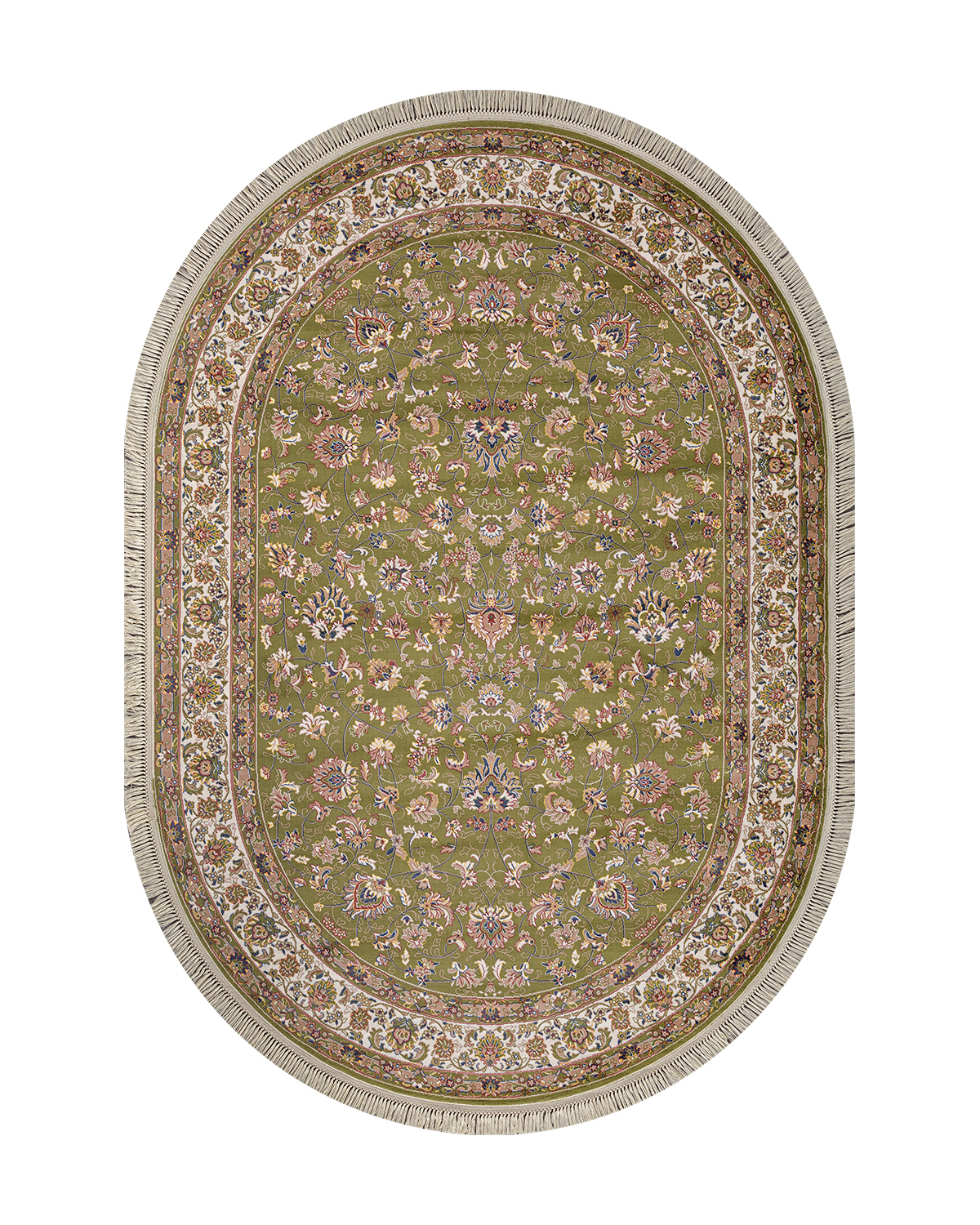 

Ковёр Merinos Aravia 160x220 овальный зелёный/бежевый 5471