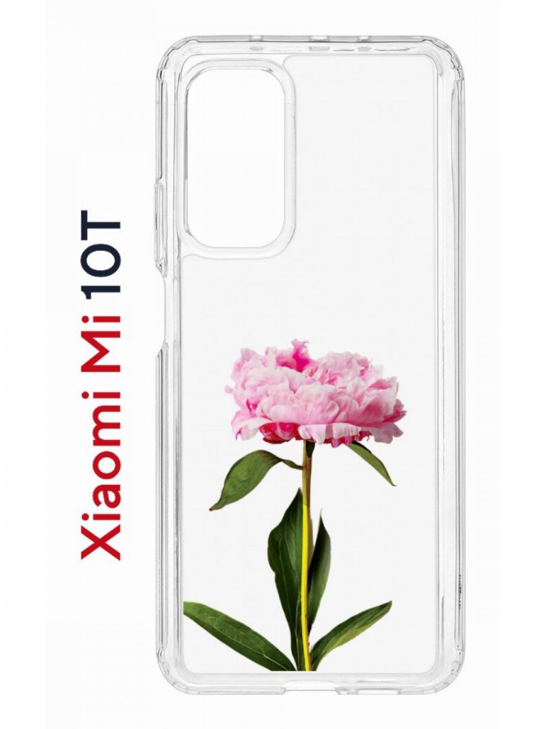Чехол на Xiaomi Mi 10T/Mi 10T Pro Kruche Print Пион,противоударный бампер с принтом