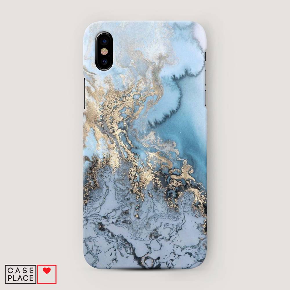 

Пластиковый чехол "Морозная лавина синяя" на Apple iPhone XS Max (10S Max), 11920-2