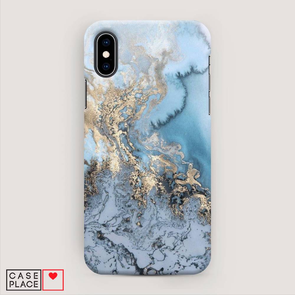 

Пластиковый чехол "Морозная лавина синяя" на Apple iPhone XS (10S), 11820-2
