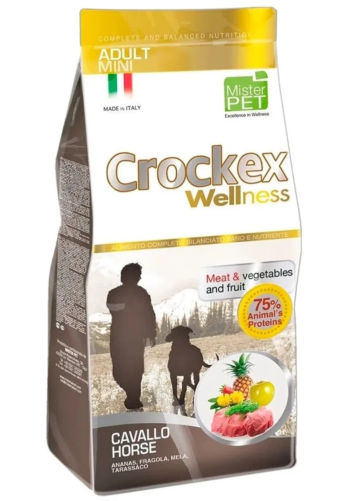 Сухой корм для собак Crockex Wellness Adult Mini, конина, рис, 2кг