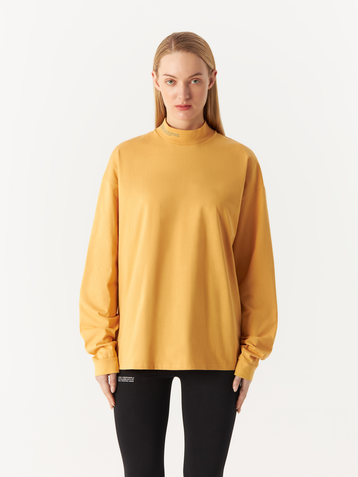 Лонгслив женский PANGAIA ORGANIC COTTON HIGH NECK LONG SLEEVE T-SHIRT желтый XS