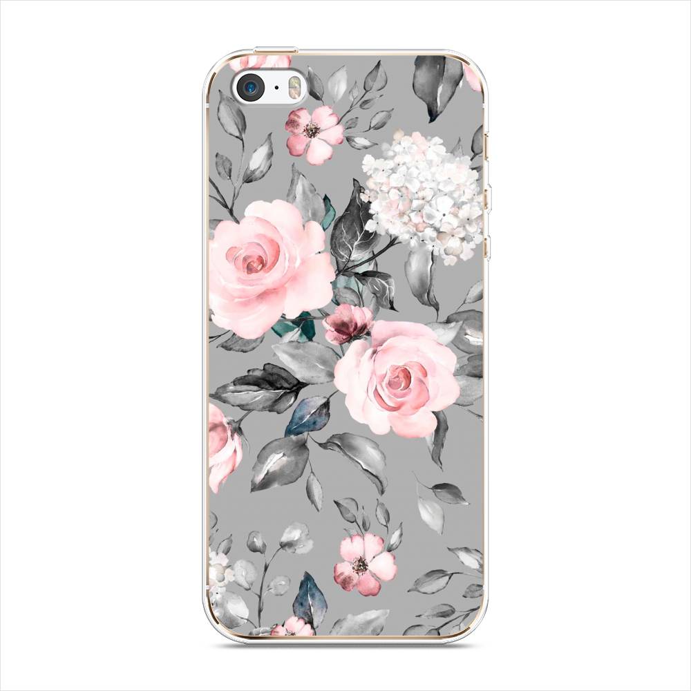 

Чехол Awog "Розы на сером" для Apple iPhone 5/5S/SE, 10350-8
