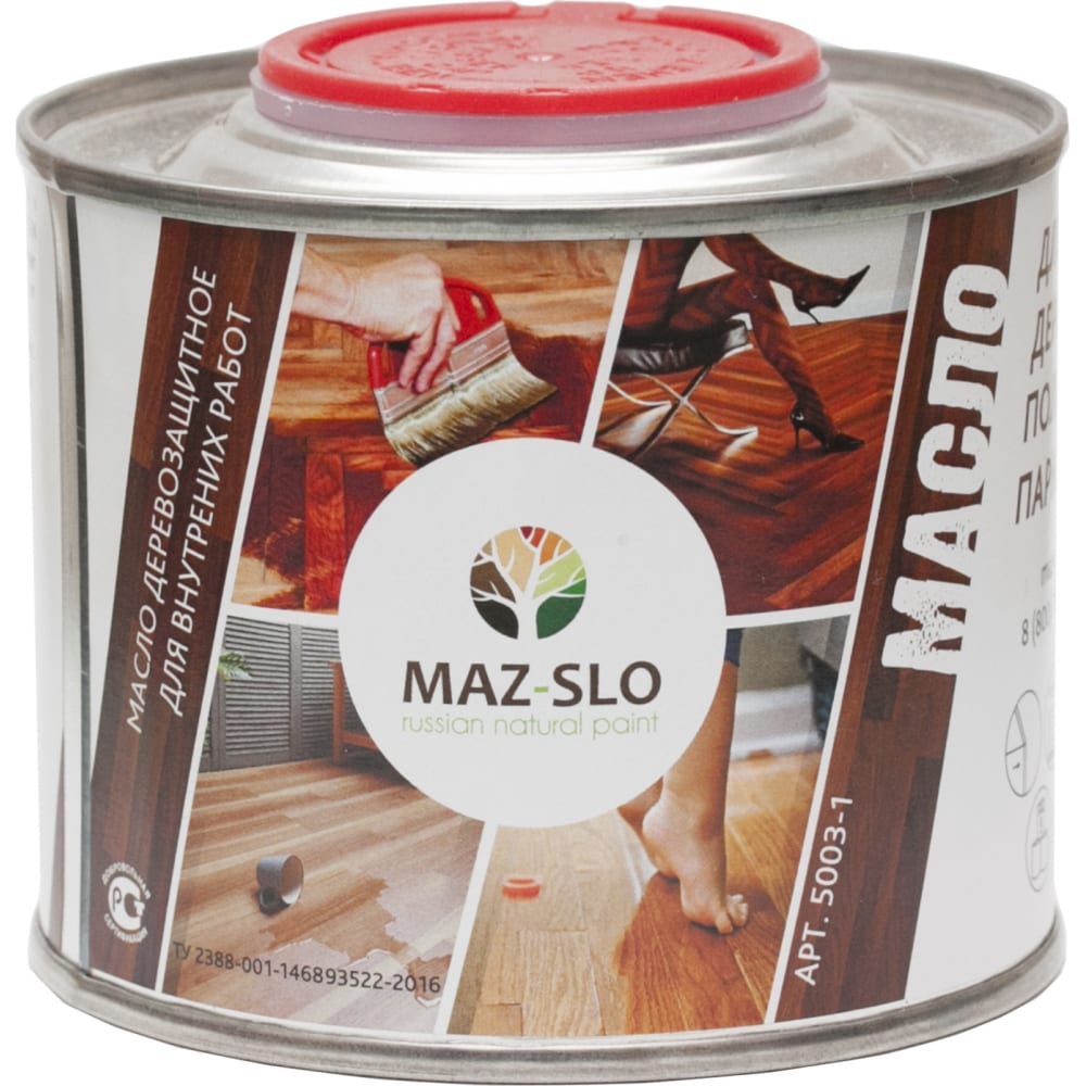 

Масло для деревянного пола и паркета MAZ-SLO Снег 0.35 л
