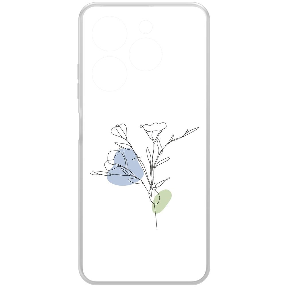 Чехол-накладка Krutoff Clear Case Эустома для INFINIX Hot 40i 600015208799 прозрачный