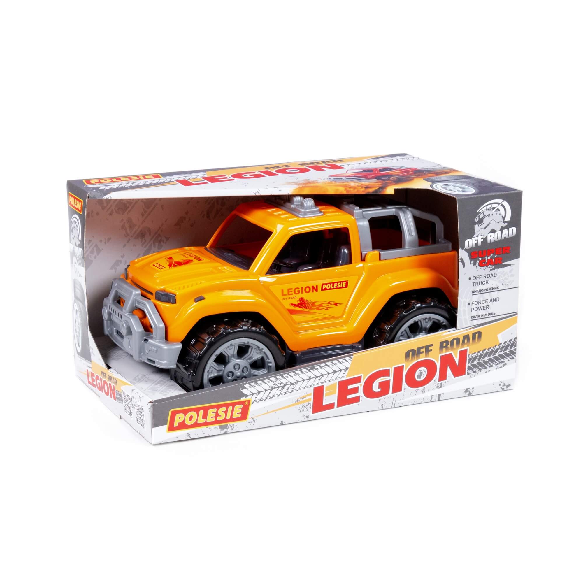 Автомобиль Полесье Легион №2 оранжевый в коробке развивающая игрушка полесье сказочный домик на колёсиках в коробке