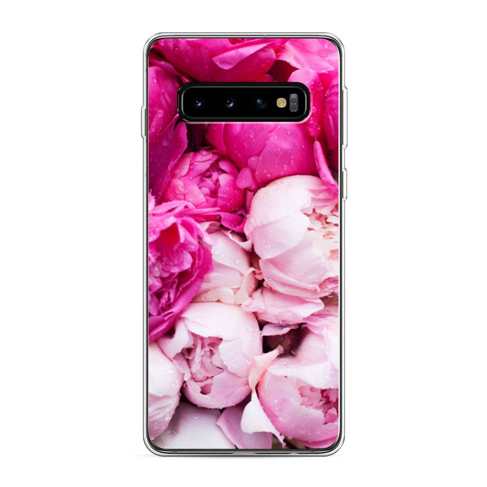 фото Чехол awog "пионы розово-белые" для samsung galaxy s10