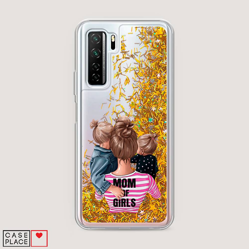 

Чехол Awog на Huawei P40 lite 5G "Mom of Girls", Синий;розовый;черный, 6103090-1