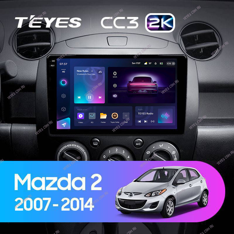 

Штатная магнитола Teyes CC3 2K 360 6/128 Mazda 2 DE (2007-2014), CC3 2K 360