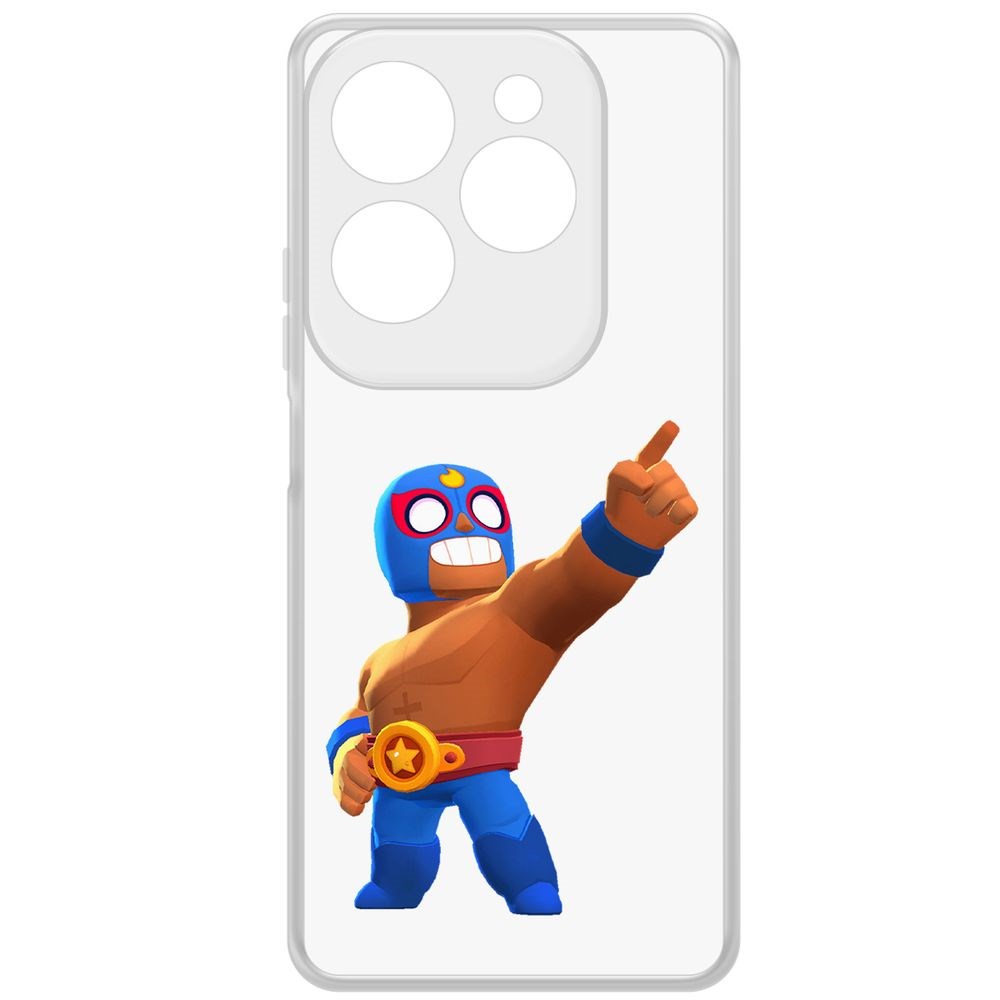 

Чехол-накладка Krutoff Clear Case Brawl Stars-Эль Примо для INFINIX Hot 40 Pro, Прозрачный